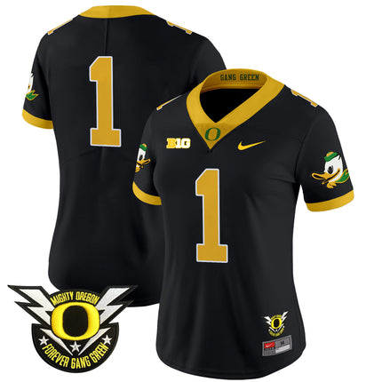 Women's Oregon Ducks 2024 Forever Gang Green & BIG Patch Vapor Limited Jersey - All Stitched