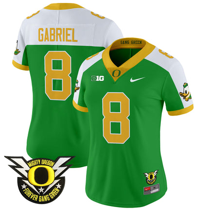 Women's Oregon Ducks 2024 Forever Gang Green & BIG Patch Vapor Limited Jersey - All Stitched