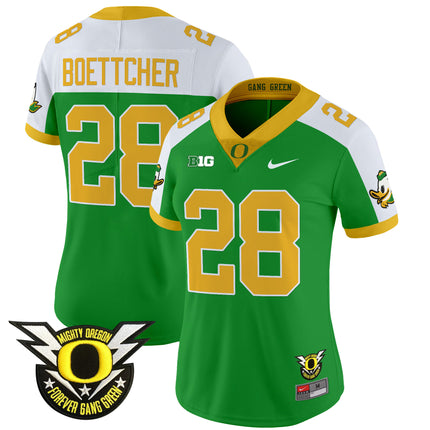 Women's Oregon Ducks 2024 Forever Gang Green & BIG Patch Vapor Limited Jersey - All Stitched