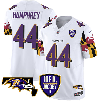 Men's Ravens Joe D & Jacoby Patch Vapor Limited Jersey V2 - All Stitched
