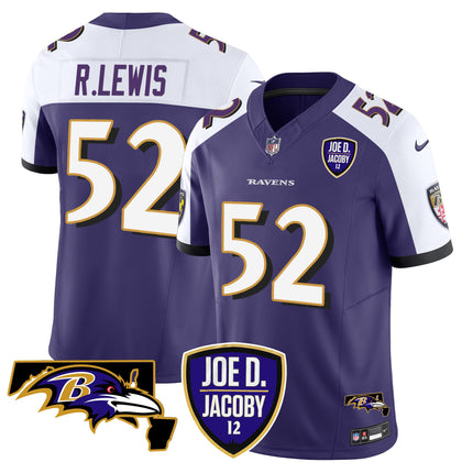 Men's Ravens Joe D & Jacoby Patch Vapor Limited Jersey - All Stitched