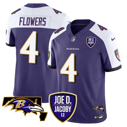 Men's Ravens Joe D & Jacoby Patch Vapor Limited Jersey - All Stitched
