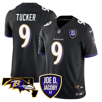 Men's Ravens Joe D & Jacoby Patch Vapor Limited Jersey - All Stitched