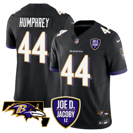 Men's Ravens Joe D & Jacoby Patch Vapor Limited Jersey - All Stitched