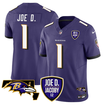Men's Ravens Joe D & Jacoby Patch Vapor Limited Jersey - All Stitched