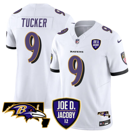Men's Ravens Joe D & Jacoby Patch Vapor Limited Jersey - All Stitched