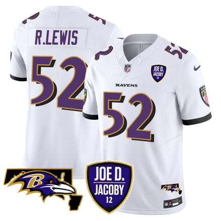 Men's Ravens Joe D & Jacoby Patch Vapor Limited Jersey - All Stitched