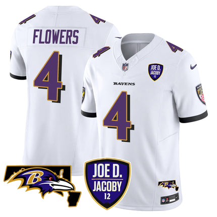 Men's Ravens Joe D & Jacoby Patch Vapor Limited Jersey - All Stitched