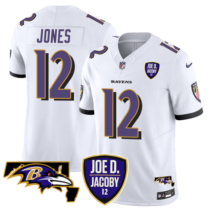 Men's Ravens Joe D & Jacoby Patch Vapor Limited Jersey - All Stitched