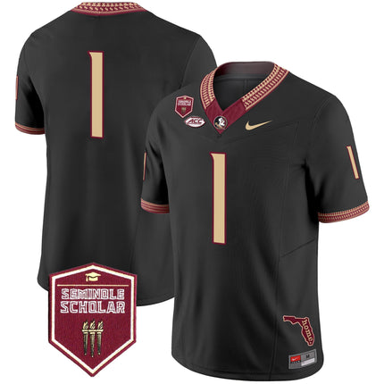 Men's Florida State Seminoles 2025 Seminole Scholar Patch Vapor Limited Jersey - All Stitched