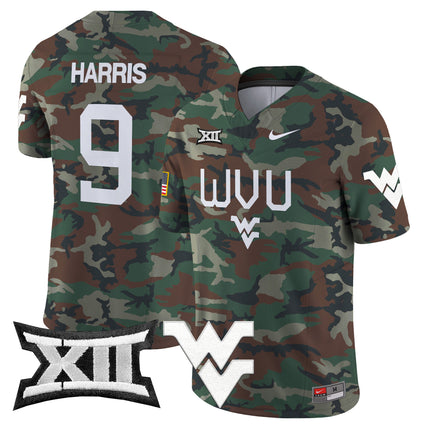 West Virginia Mountaineers 2024 Military Vapor Limited Jersey - All Stitched