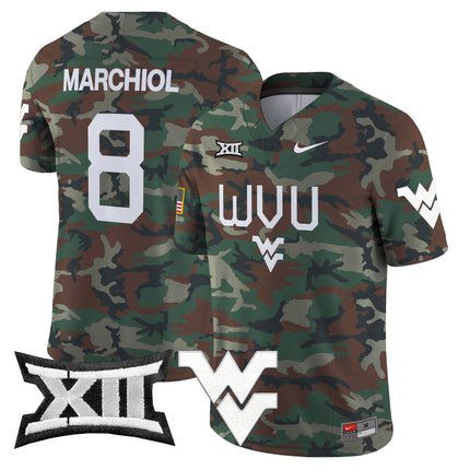 West Virginia Mountaineers 2024 Military Vapor Limited Jersey - All Stitched