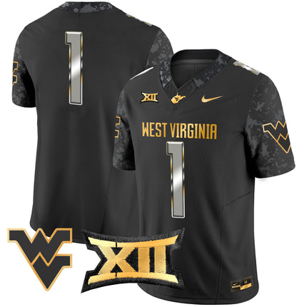 Men's West Virginia Mountaineers 2024 Gold Vapor Limited Jersey - All Stitched