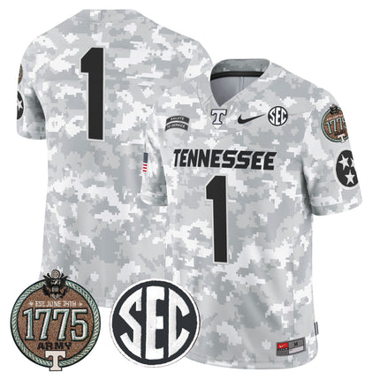 Men's Volunteers 2024 Salute to Service Establishment Year Patch Vapor Limited Jersey - All Stitched