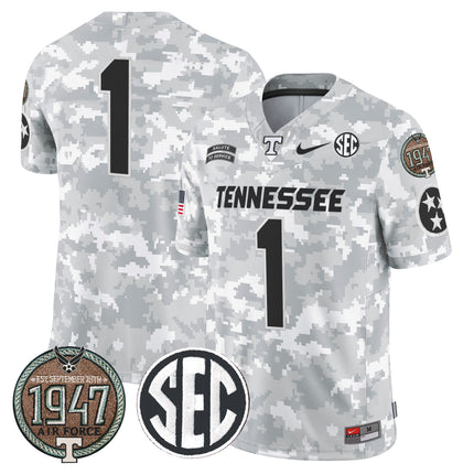 Men's Volunteers 2024 Salute to Service Establishment Year Patch Vapor Limited Jersey - All Stitched