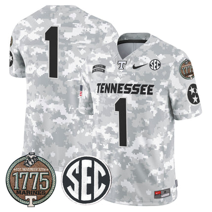 Men's Volunteers 2024 Salute to Service Establishment Year Patch Vapor Limited Jersey - All Stitched
