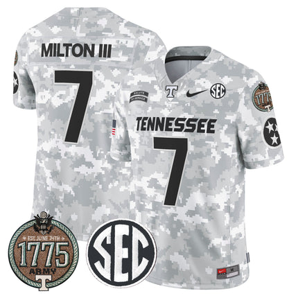 Men's Volunteers 2024 Salute to Service Establishment Year Patch Vapor Limited Jersey - All Stitched