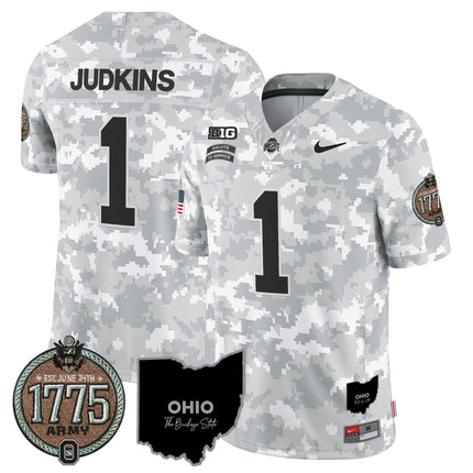 Men's Buckeyes 2024 Salute to Service Establishment Year Patch Vapor Limited Jersey - All Stitched