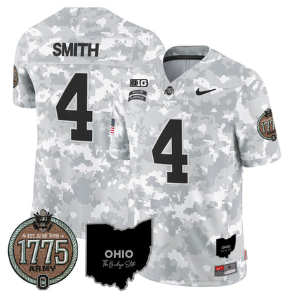 Men's Buckeyes 2024 Salute to Service Establishment Year Patch Vapor Limited Jersey - All Stitched