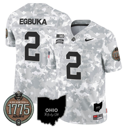 Men's Buckeyes 2024 Salute to Service Establishment Year Patch Vapor Limited Jersey - All Stitched