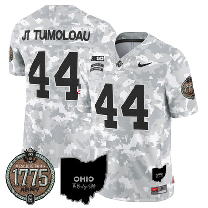 Men's Buckeyes 2024 Salute to Service Establishment Year Patch Vapor Limited Jersey - All Stitched