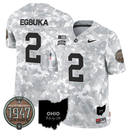 Men's Buckeyes 2024 Salute to Service Establishment Year Patch Vapor Limited Jersey - All Stitched