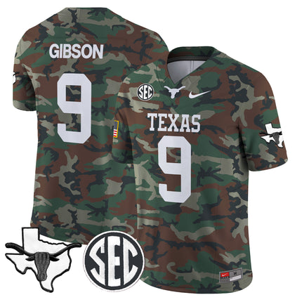 Texas Longhorns 2024 Military Vapor Limited Jersey V2 - All Stitched