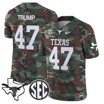 Texas Longhorns 2024 Military Vapor Limited Jersey V2 - All Stitched