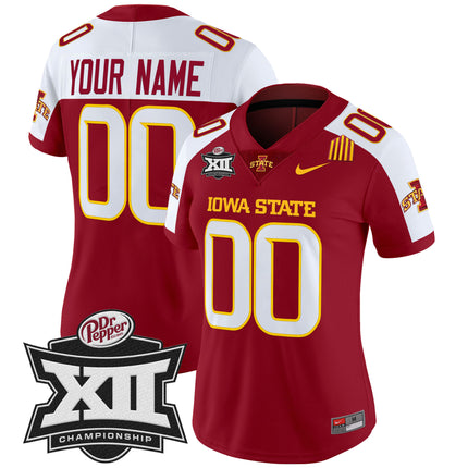 Iowa State 2024 Big 12 Championship Patch Vapor Limited Custom Jersey - All Stitched