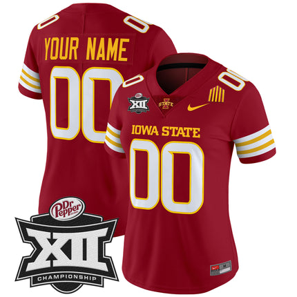 Iowa State 2024 Big 12 Championship Patch Vapor Limited Custom Jersey - All Stitched