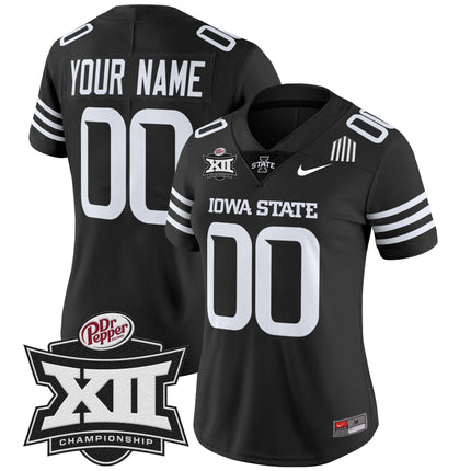 Iowa State 2024 Big 12 Championship Patch Vapor Limited Custom Jersey - All Stitched