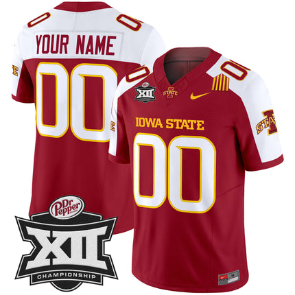 Iowa State 2024 Big 12 Championship Patch Vapor Limited Custom Jersey - All Stitched