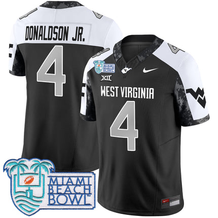 Men's West Virginia Mountaineers 2025 Miami Beach Bowl Patch Vapor Limited Jersey - All Stitched