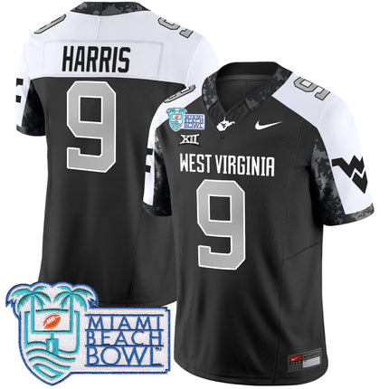 Men's West Virginia Mountaineers 2025 Miami Beach Bowl Patch Vapor Limited Jersey - All Stitched