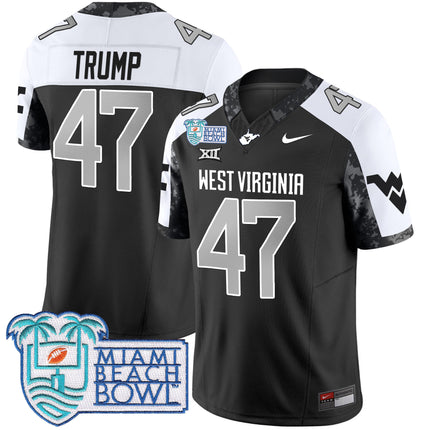 Men's West Virginia Mountaineers 2025 Miami Beach Bowl Patch Vapor Limited Jersey - All Stitched
