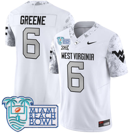 Men's West Virginia Mountaineers 2025 Miami Beach Bowl Patch Vapor Limited Jersey - All Stitched