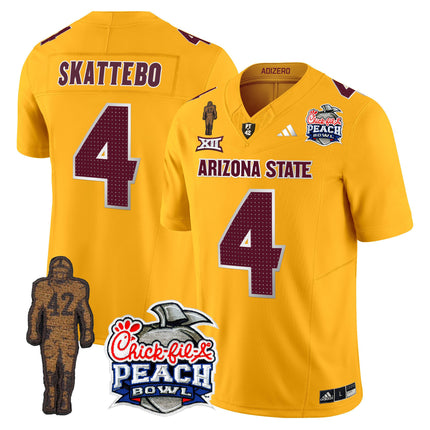 Men's Sun Devils Pat Tillman & Peach Bowl Patch Vapor Limited Jersey V2 - All Stitched