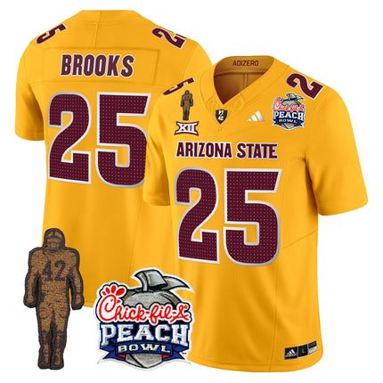 Men's Sun Devils Pat Tillman & Peach Bowl Patch Vapor Limited Jersey V2 - All Stitched