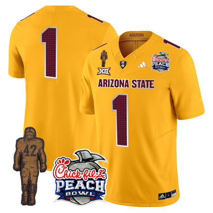 Men's Sun Devils Pat Tillman & Peach Bowl Patch Vapor Limited Jersey V2 - All Stitched