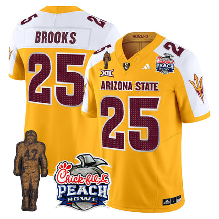 Men's Sun Devils Pat Tillman & Peach Bowl Patch Vapor Limited Jersey V2 - All Stitched