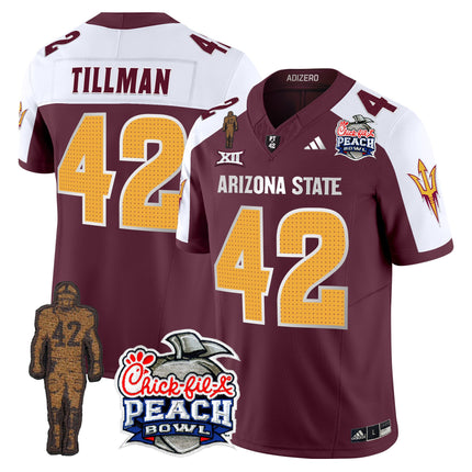 Men's Sun Devils Pat Tillman & Peach Bowl Patch Vapor Limited Jersey V2 - All Stitched
