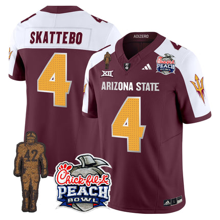 Men's Sun Devils Pat Tillman & Peach Bowl Patch Vapor Limited Jersey V2 - All Stitched