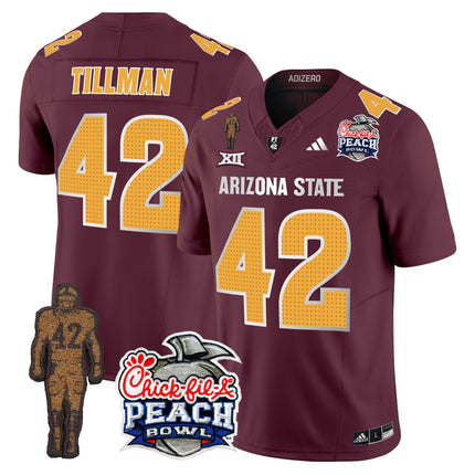 Men's Sun Devils Pat Tillman & Peach Bowl Patch Vapor Limited Jersey V2 - All Stitched