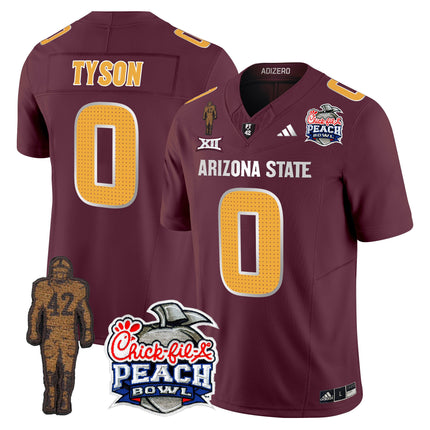 Men's Sun Devils Pat Tillman & Peach Bowl Patch Vapor Limited Jersey V2 - All Stitched