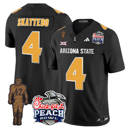 Men's Sun Devils Pat Tillman & Peach Bowl Patch Vapor Limited Jersey V2 - All Stitched
