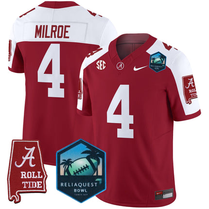 Men's Alabama Crimson Tide 2025 ReliaQuest Bowl Patch Vapor Limited Jersey - All Stitched