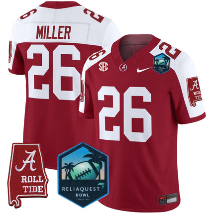 Men's Alabama Crimson Tide 2025 ReliaQuest Bowl Patch Vapor Limited Jersey - All Stitched