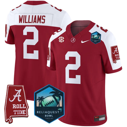 Men's Alabama Crimson Tide 2025 ReliaQuest Bowl Patch Vapor Limited Jersey - All Stitched