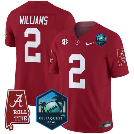 Men's Alabama Crimson Tide 2025 ReliaQuest Bowl Patch Vapor Limited Jersey - All Stitched