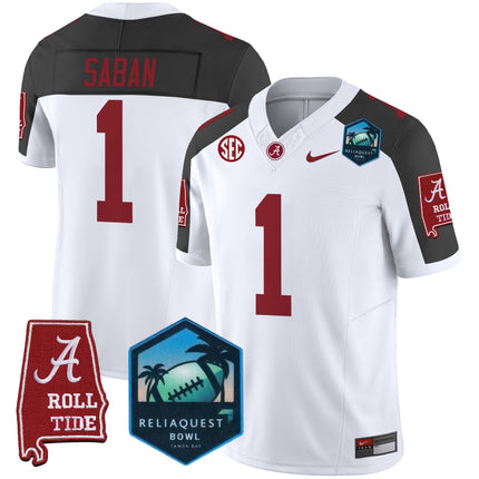 Men's Alabama Crimson Tide 2025 ReliaQuest Bowl Patch Vapor Limited Jersey - All Stitched